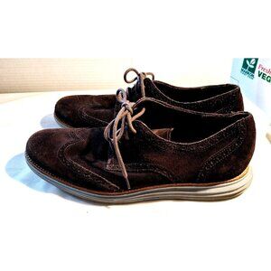 Mens Cole Haan Lunargrand Suede Wingtip Oxford Shoes Size 12 Brown